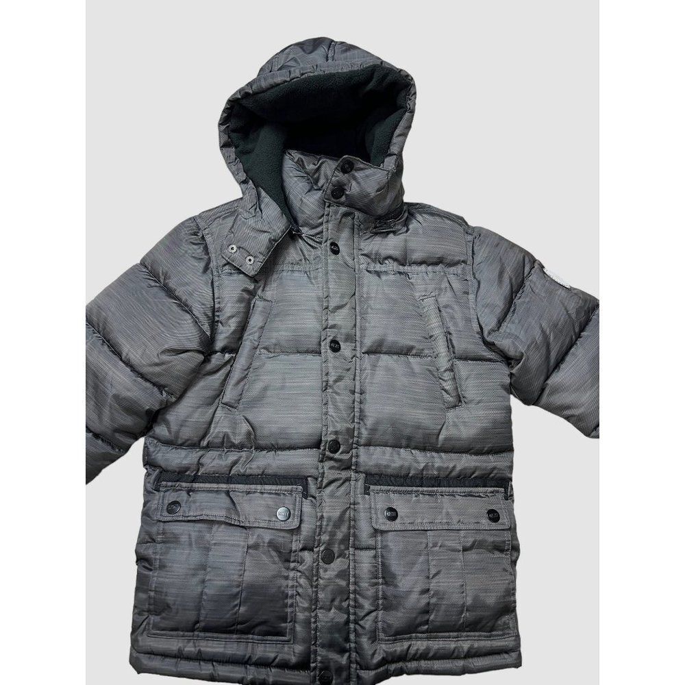 DKNY Youth Parka Size M (10-12) Quilted Coat Fleece Lining Snap Closure - Picture 2 of 6